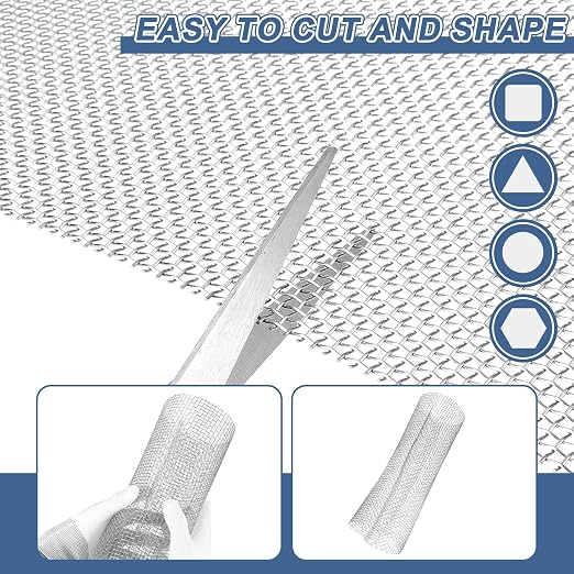 uxcell 8 Mesh 39" x 12" Woven Wire Mesh, 304 Stainless Steel Air Vent Filter - Image 4