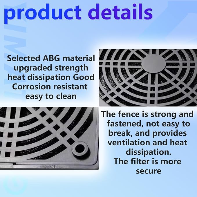 Dust Filter PC 120mm Cooling Fan Filter Dustproof Cover, 2 Pack PC Case Fan - Image 6