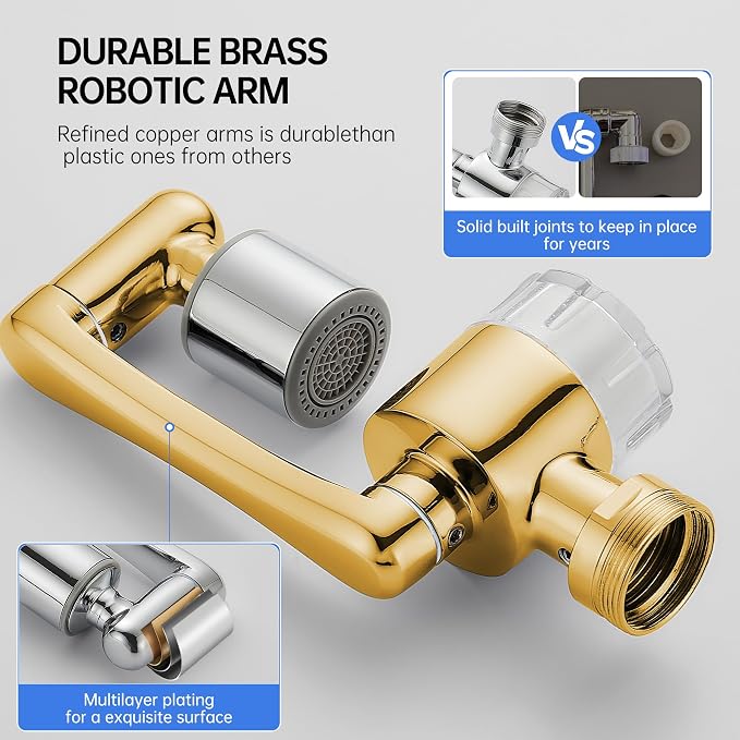 YYKBZ Water Filter For Sink Faucet Extender, 1080° Swivel Aerator, 2 Modes - Image 5