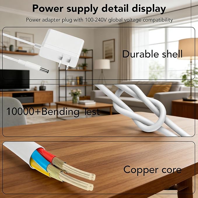 12V Power Cord for Levoit Core Mini Air Purifier LAP-C161-WUS LAP-C161-KUS - Image 4