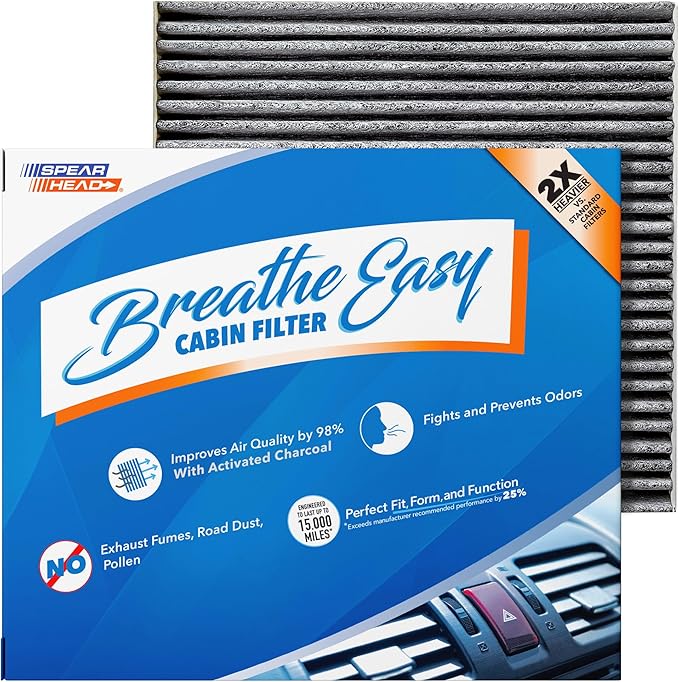 Spearhead Odor Defense Breathe Easy AC & Heater Cabin Filter | Fits Select by SPEARHEAD