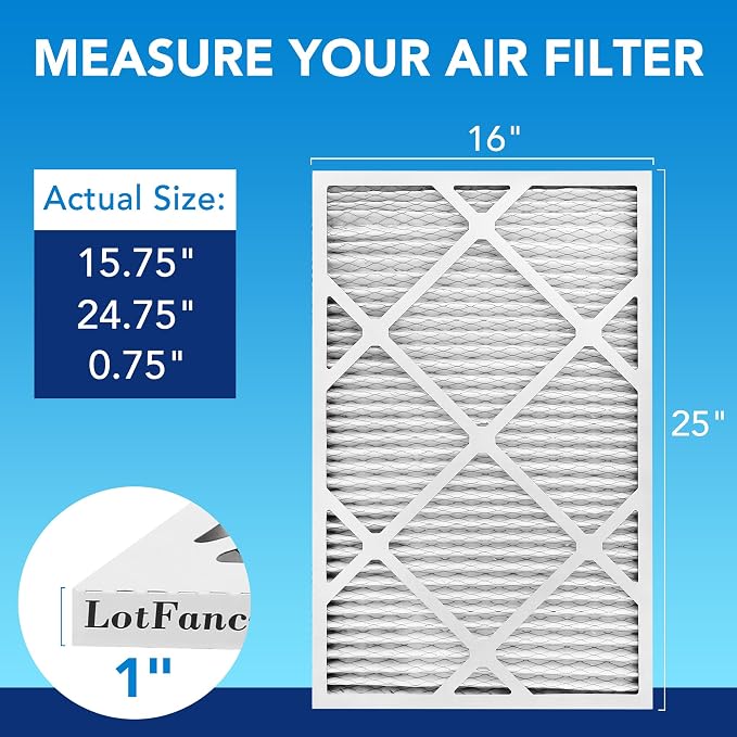 LotFancy 16x25x1 Air Filter MERV 13 4-Pack, Electrostatic Pleated HVAC Furnace - Image 2