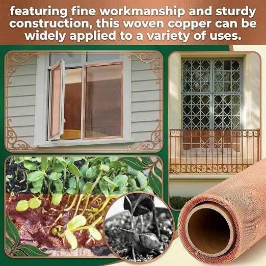 Therwen 36 Inch x 35 ft Copper Mesh Screen 99.9% Pure Copper 40 Mesh Roll Wire - Image 5
