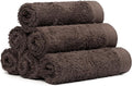 100% Cotton Washcloths Set 13” x 13” | Chocolate Towels | Set of 6 Ultra Soft and Highly Absorbent Washcloths Sets for Bathroom, Gym, Hotel, Spa | Machine Washable Face Towel