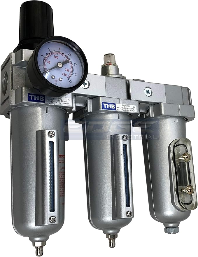 3 Stage, Heavy Duty Industrial Grade Filter Regulator Coalescing Desiccant - Image 2