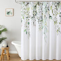 Colorful Star Sage Green Eucalyptus Waterproof Shower Curtain Set with Hooks, Minimalist Watercolor Floral Print Bathroom Décor, Plant Leaves Washable Fabric Shower Curtain, 72 x 84 Inch