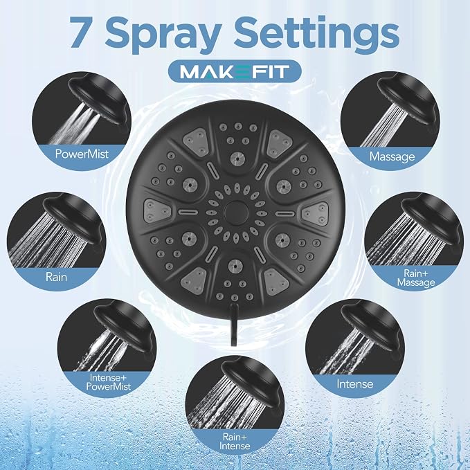 MakeFit Filtered Shower Head Matte Black- High Pressure Shower Head - Image 6