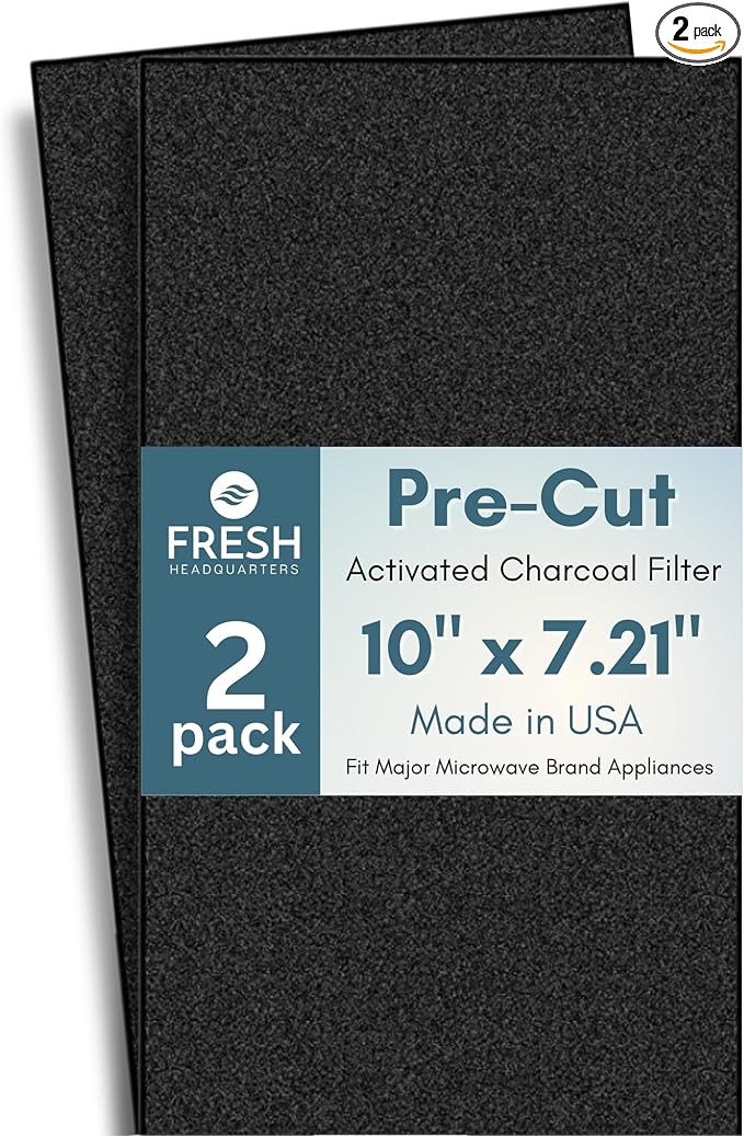2-Pack Activated Carbon Charcoal Microwave Hood Filters by FreshHeadquarters