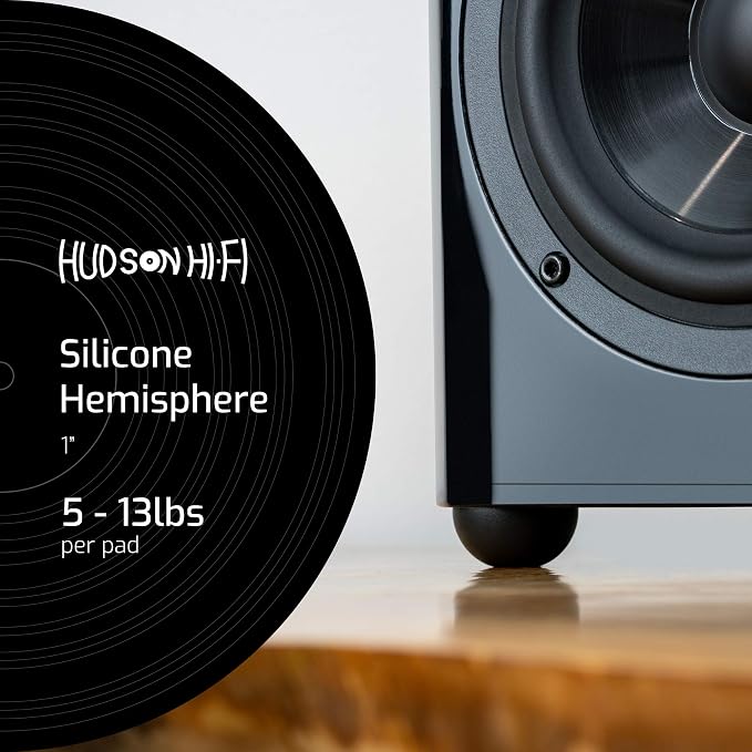 Hudson Hi-Fi Speaker Isolation Feet – Adhesive Silicone Anti-Vibration Pads - Image 2