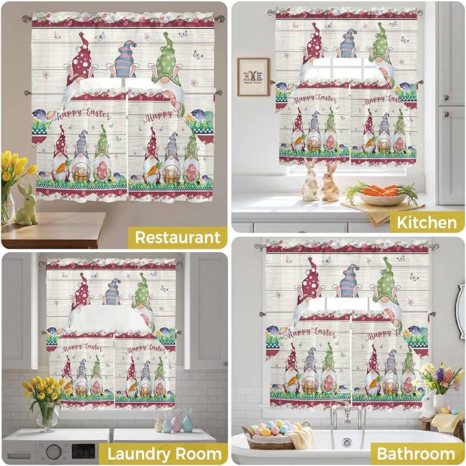 Swag Valance Curtains, Happy Easter Gnomes - Image 7