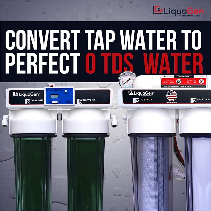LiquaGen - 6 Stage Heavy Duty - 0 TDS/PPM Reverse Osmosis/Deionization Aquarium - Image 2