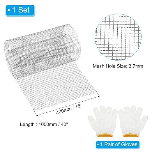 PATIKIL 40" L x 16" W Woven Wire Mesh, 6 Mesh 304 Stainless Steel Air Vent - Image 2