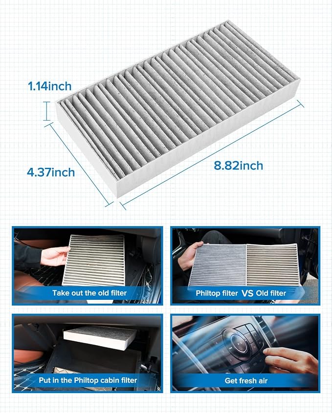 PHILTOP HEPA Cabin Air Filter w/Activated Carbon, Compatible - Image 7