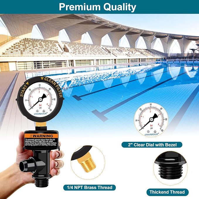 Air Relief Valve with Pool Filter Pressure Gauge, Air Relief Valve Highly - Image 3