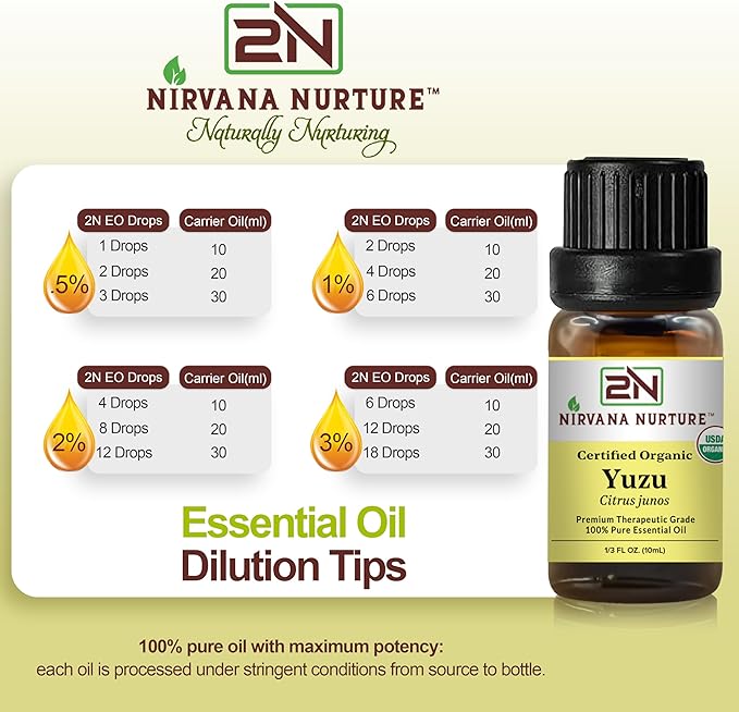 Yuzu Essential Oil USDA Certified Organic, 100% Pure Natural Premium Grade, Undiluted