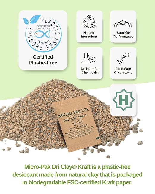 Micro-Pak Dri Clay Kraft, Highest Moisture Absorption Desiccant Packs, Silica - Image 2