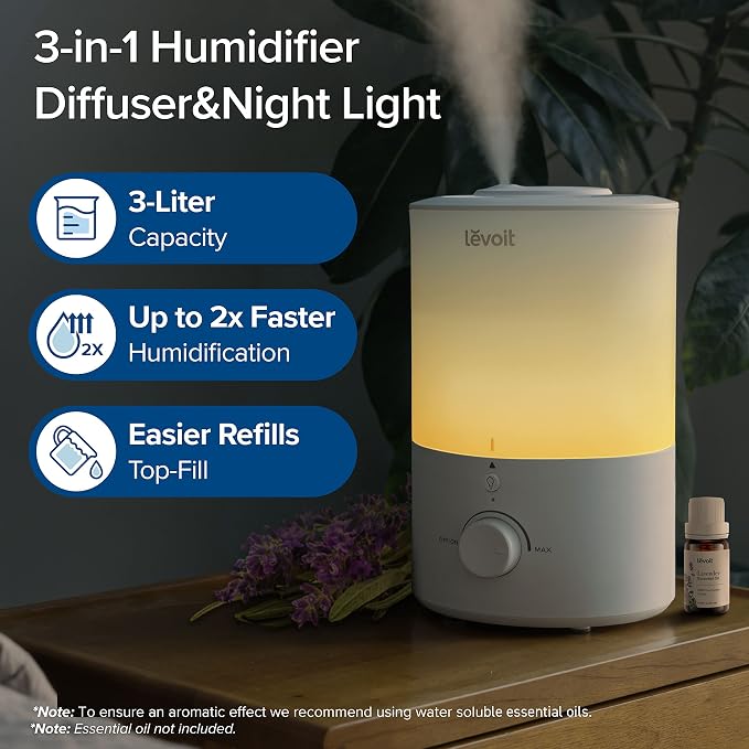 Levoit Top Fill 3L Humidifiers for Bedroom - Image 2