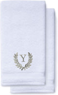 Decorative and Monogrammed Hand Towels for Bathroom Kitchen Makeup | Personalized Gift for Wedding-Bridal | Roman Font Custom Luxury Turkish Towel | Spa Collection, Oversized, 16 X 30 Inch, Set of 2