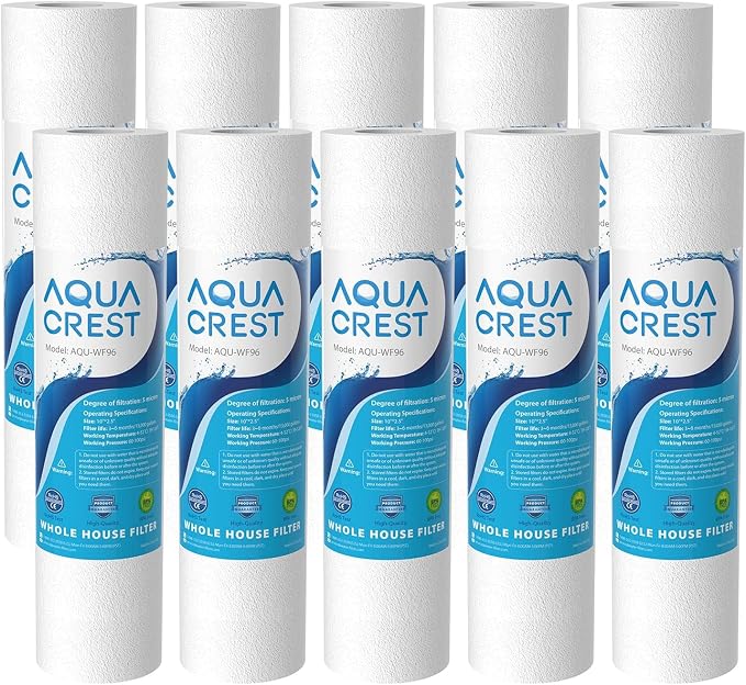 AQUA CREST AP110 Whole House Water Filter, Sediment Filter, 5 Micron, by AQUACREST