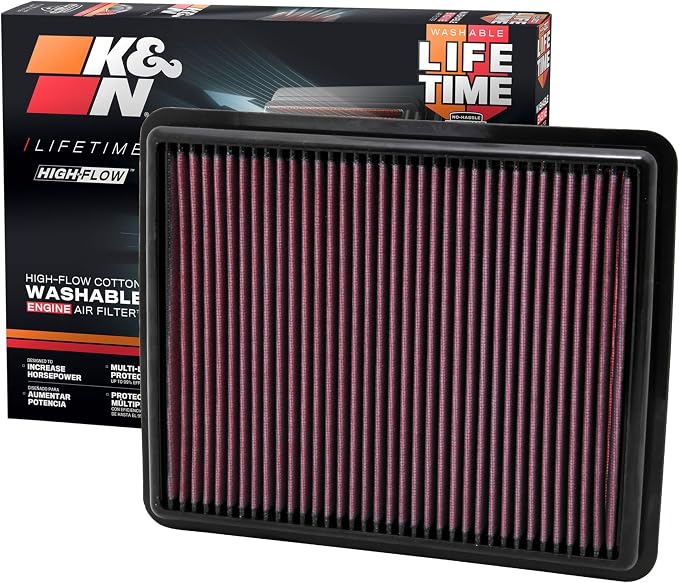 K&N High-Flow Original Lifetime Engine Air Filter: Increase Power: Premium by KNEngineeringInc