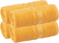 Melissa Linen, Fingertip Towels 4 Pack, 100% Turkish Cotton, Small Hand Towels for Body and Face, 12 x 18 in, Soft and Absorbent, Quick Dry, (Yellow Fingertip Towels)