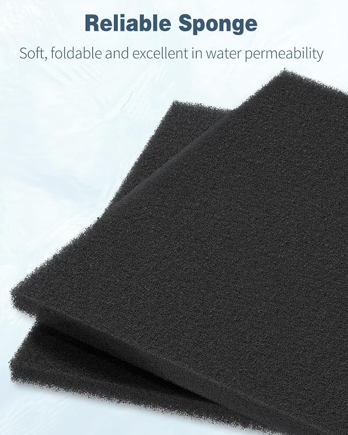 Pawfly Aquarium Bio Sponge Filter Media Pad, 6.3" x 5.5" x 0.78"Filter Foam - Image 2