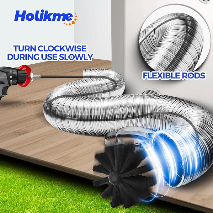 Holikme 40 Feet Dryer Vent Cleaner Kit, Flexible Lint Brush - Image 2