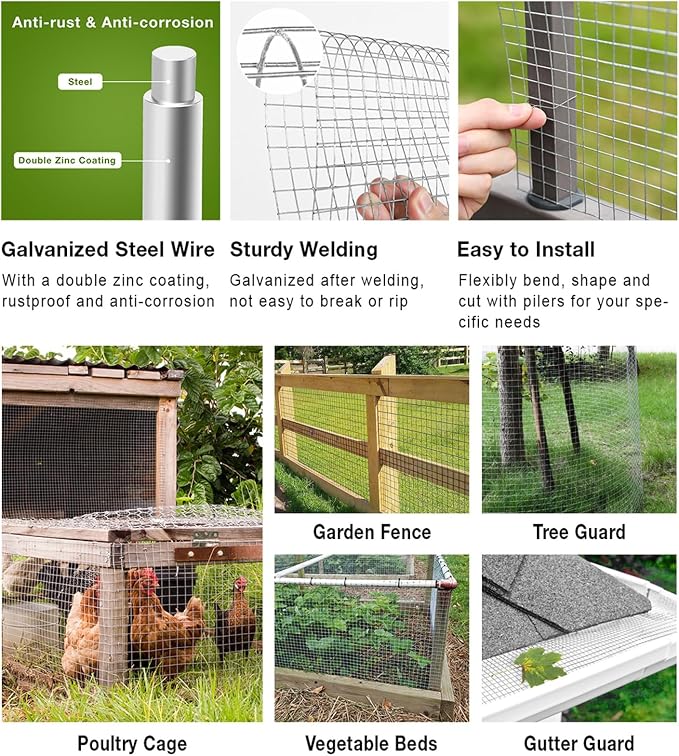 Livestock Fencing Roll Galvanised Welded Wire Mesh Roll Garden Chicken Wire - Image 4