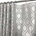 Plastic Shower Curtain Liner, Silver Striped Pattern, Waterproof Printed PEVA Shower Curtain with Design, Rustproof Grommets, Standard Size 70x72 Bathtub Curtain for Bathroom (Pack of 1)