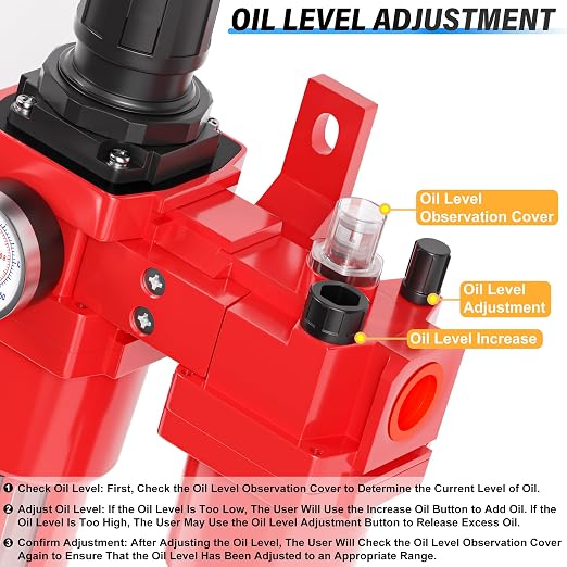 TAILONZ PNEUMATIC 1/2 Inch NPT Air Filter Pressure Regulator Water/Oil Trap - Image 6