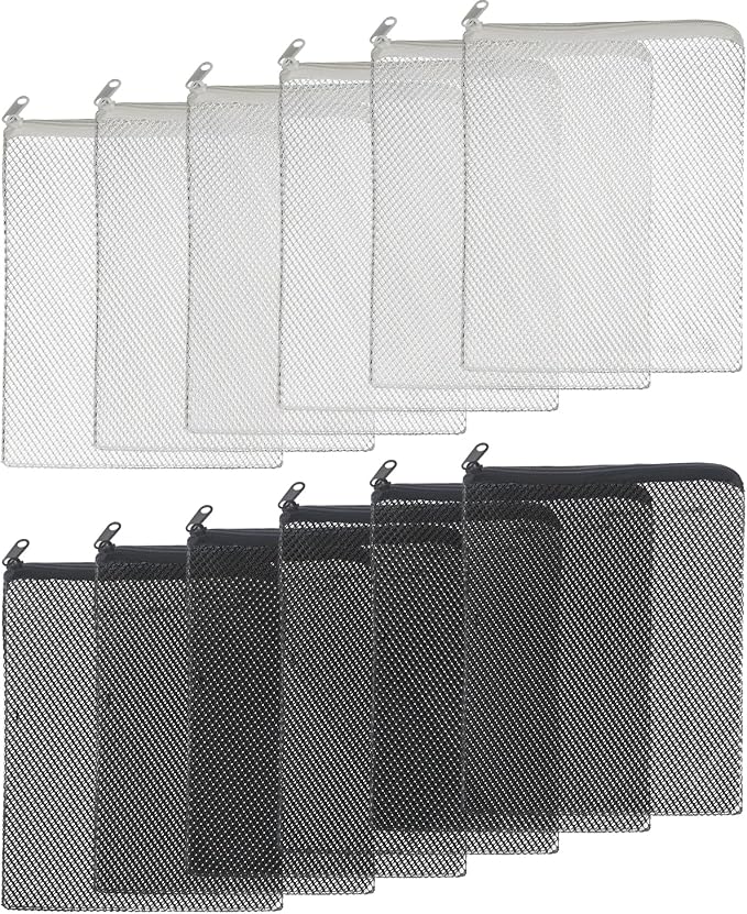 Pawfly 12 Pack Black & White Aquarium Filter Media Bags, Fish Tank Fine Mesh Bag by Pawfly