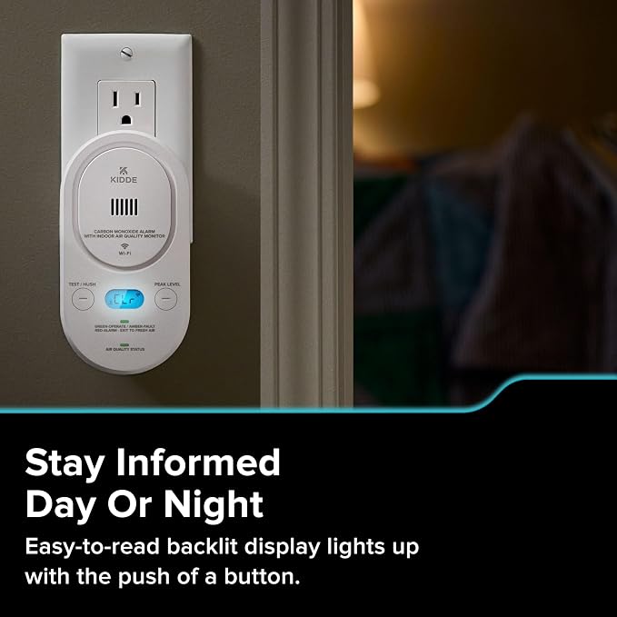 Kidde Smart Carbon Monoxide Detector & Indoor Air Quality Monitor, Plug-in - Image 8