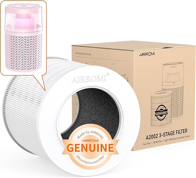 AIRROMI A2002 HEPA Air Purifier Replacement Filter, 3-In-1 Original Filter by AIRROMI