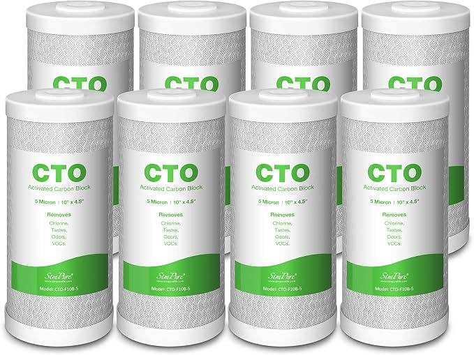 SimPure Whole House Water Filter Cartridges 5 Micron 10" x 4.5" CTO Activated by SimPure_Water