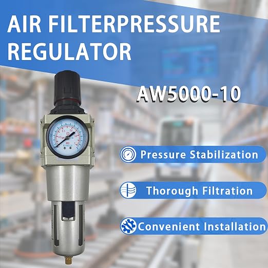 HengMinLingTong 1" NPT Compressed Air Filter Regulator Combo Piggyback - Image 2