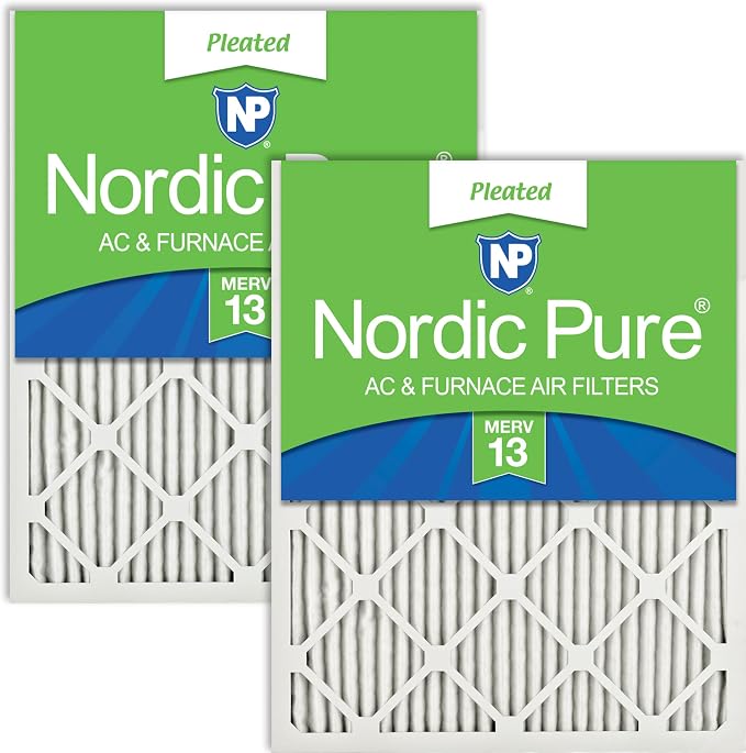 Nordic Pure 24x24x1 Pleated MERV 13 Air Filters 2 Pack by NordicPure