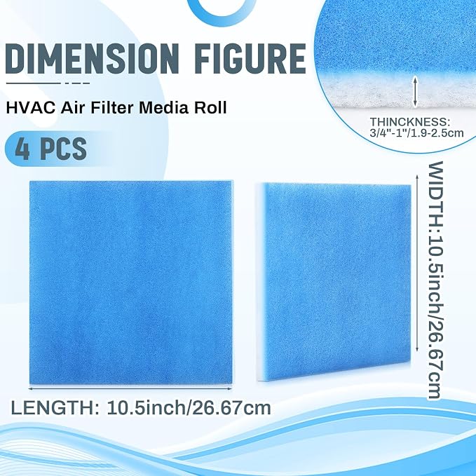 Hahafelt 4 Pcs 10.5 x 10.5 Inches Replacement Filter Pads Compatible - Image 2