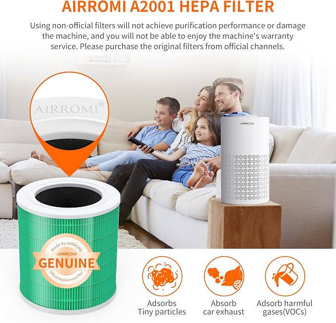 AIRROMI A2001 HEPA Air Purifier Replacement, 3-In-1 Original Filter, Removes - Image 3