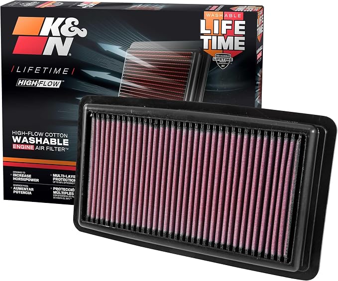 K&N High-Flow Original Lifetime Engine Air Filter: Increase Power: Premium by KNEngineeringInc