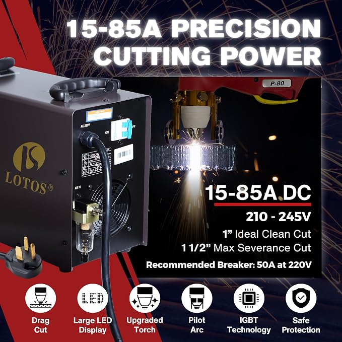 LTP8500 | 85A HF Pilot Arc Plasma Cutter, Drag-Cut Enabled, 220V Single-Phase - Image 5