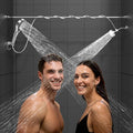 Dual Shower Head with Handheld for Couples: High Pressure Double Shower Heads for Two People - Adjustable Two Showerhead System with 3 Flow Settings Fits 2 Person Bathroom (Chrome)