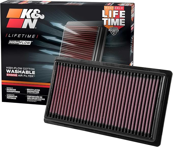 K&N High-Flow Original Lifetime Engine Air Filter: Increase Power: Premium by KNEngineeringInc