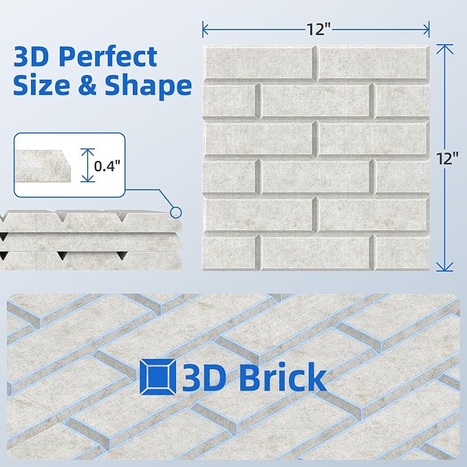 12 Pack Acoustic Panels with Self Adhesive, Soundproof Wall Panels, Brick Sound - Image 6