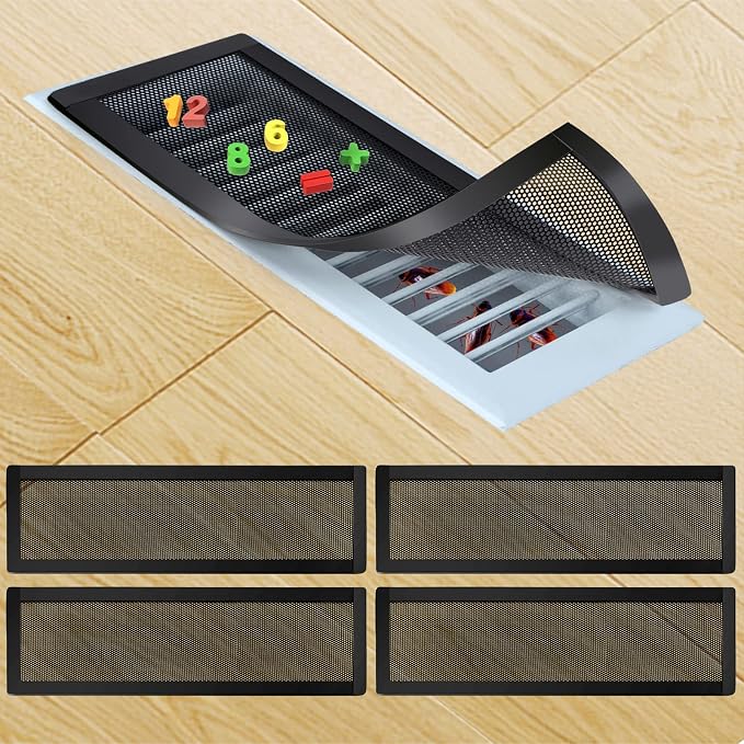 Magnetic Floor Register Vent Covers, 4 x 14 Inch Air Vent Filter Mesh, Sticky by ServetoMakeYourLifeEasier