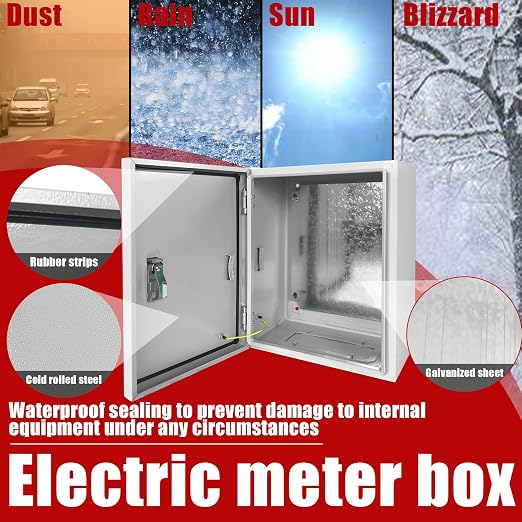 Electrical Box 16 x 12 x 8 Inch Indoor Outdoor Electrical Enclosure Box Steel - Image 4