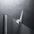 Frameless Shower Door Support Bar, Stainless Steel Wall-to-Glass Support Arm to Fixed Shower Glass Panel, for 1/4"-3/8" (6-10 mm) Door, 180° Pivot & Stow-Flat Mode (Chrome, 15.8-inch(400mm))