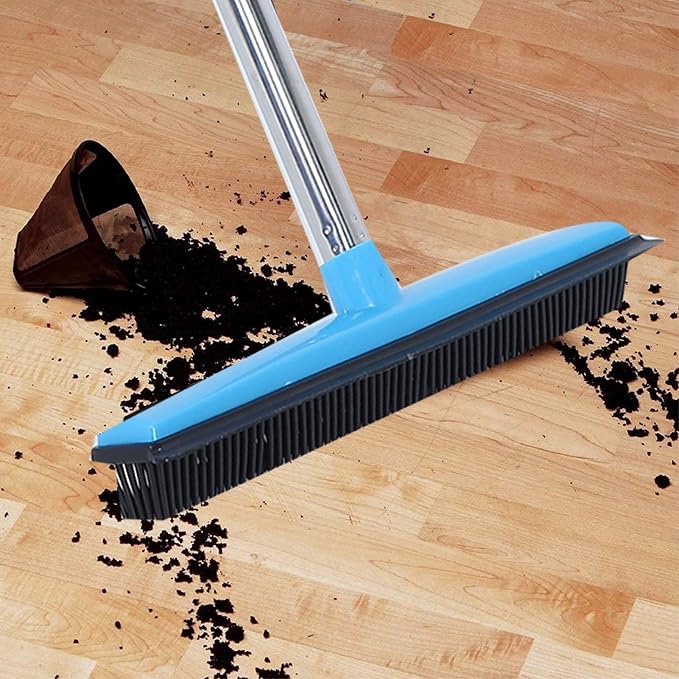 Multifunctional Broom, Telescopic Carpet Rake Rubber Pp 12.6in Brush Easy Wash - Image 4