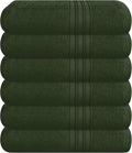 BOUTIQUO Ultra Soft Cotton 6 -Piece Hand Towel Set 16x24 Inch, Ideal for use in Bathroom, Kitchen, Gym, Spa & General Cleaning, Compact & Lightweight Multi Purpose Hand Towels - Olive Green