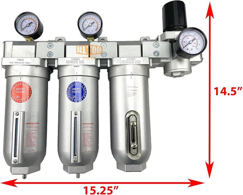 1" NPT SUPER DUTY Industrial Grade 4 Stages Filter Coalescing Desiccant Dryer - Image 2