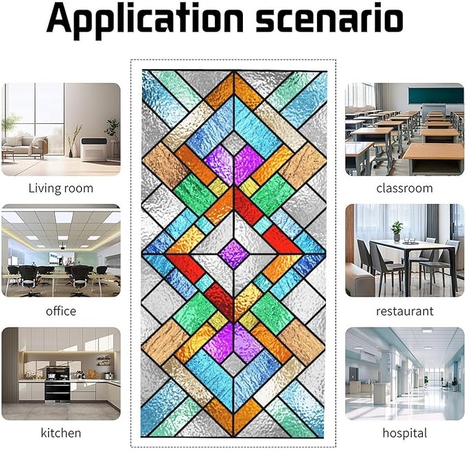 2 Pack Fluorescent Light Covers 4 X 2 Feet Stained Glass Pattern Magnetic Light - Image 4